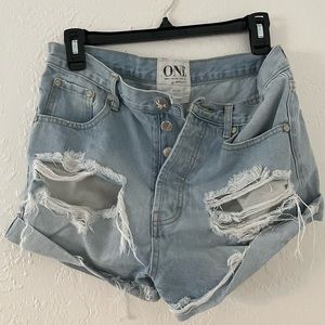 One Teaspoon - Distressed denim shorts